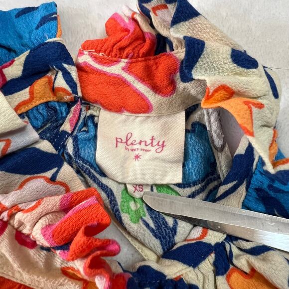 Plenty by Tracy High Neck Sleeveless Floral Print Ruffle Trim Romper Size XS - Picture 6 of 16